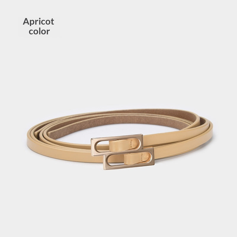 Ceinture en cuir casual rétro pour femmes avec double boucle