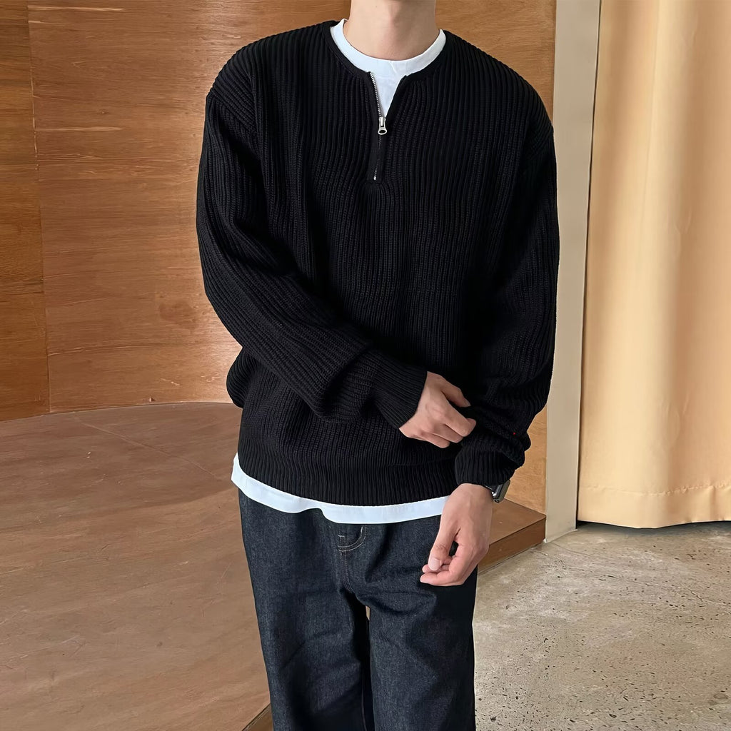 Sweater casual sans col, style japonais