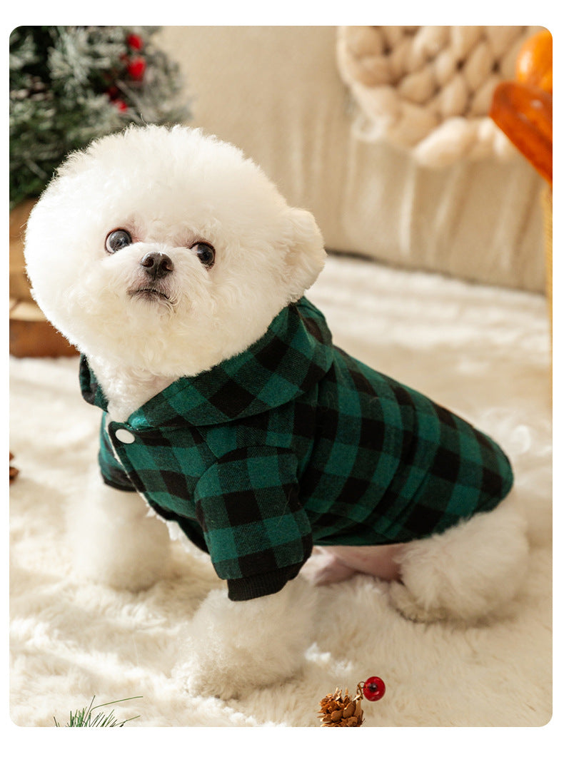 Manteau à capuche en coton à capuche classique pour chien de compagnie