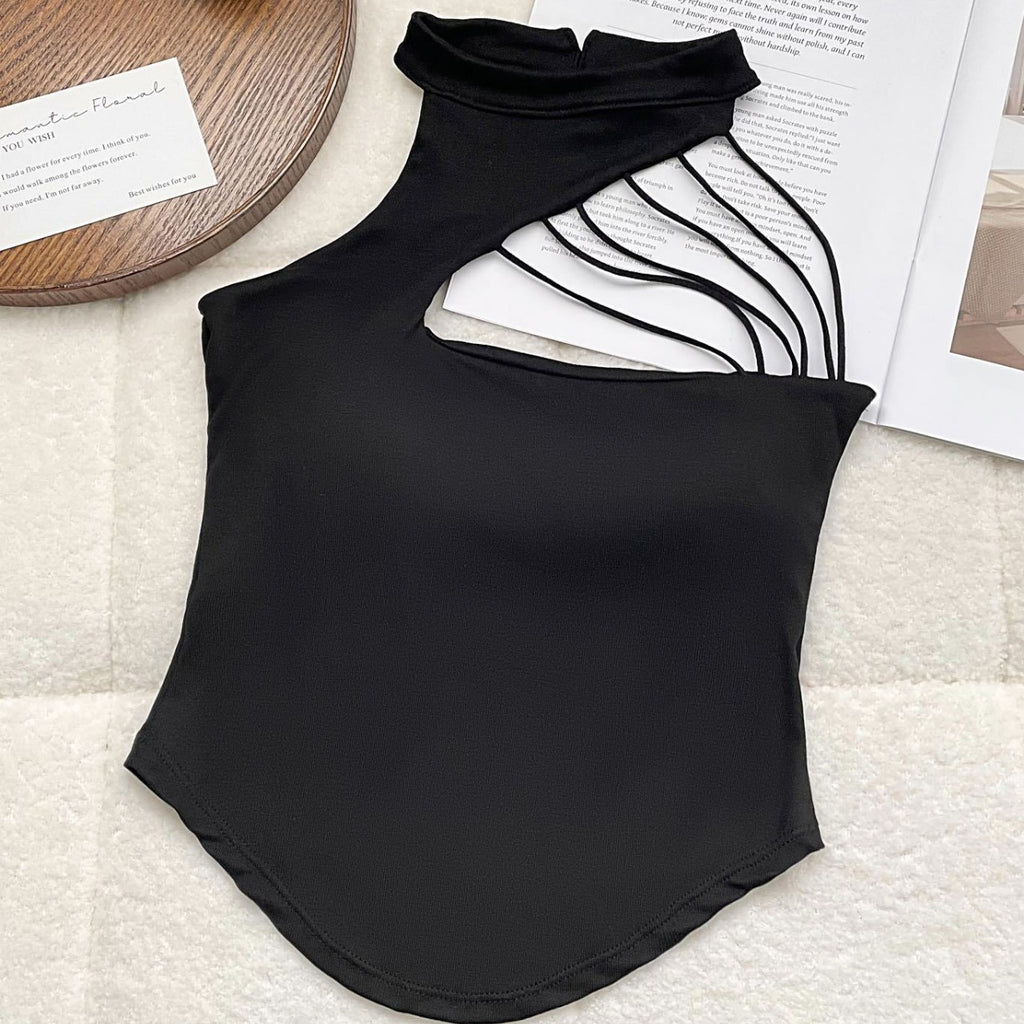Camisole de col haltère irrégulière pour les femmes