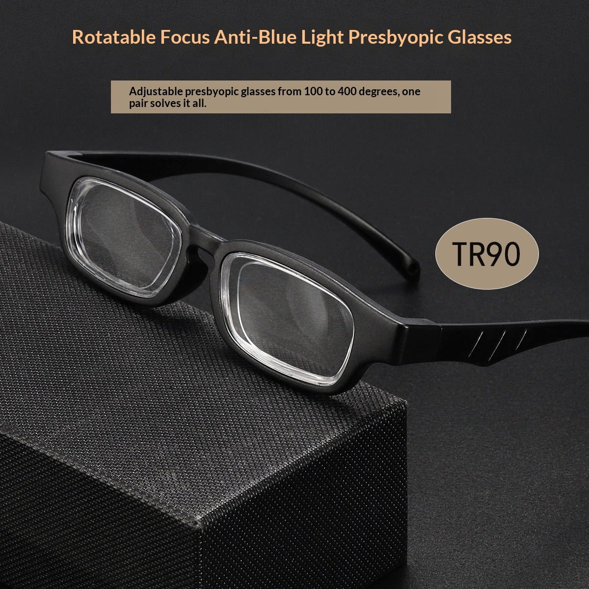 Adjustable Rotating Reading Glasses from +0.5 to +4.0 Diopters