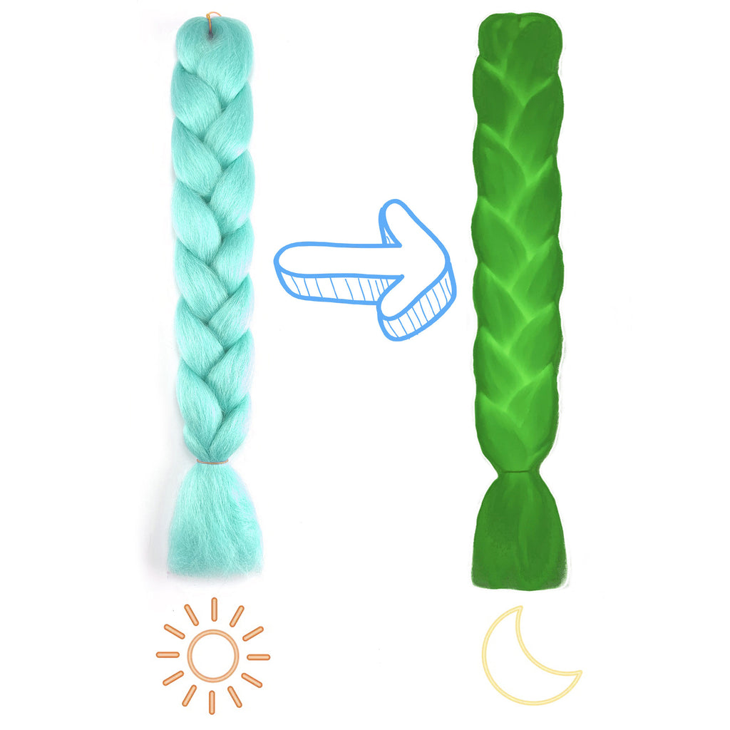 Perruque chimique fluorescente lumineuse Big Braid