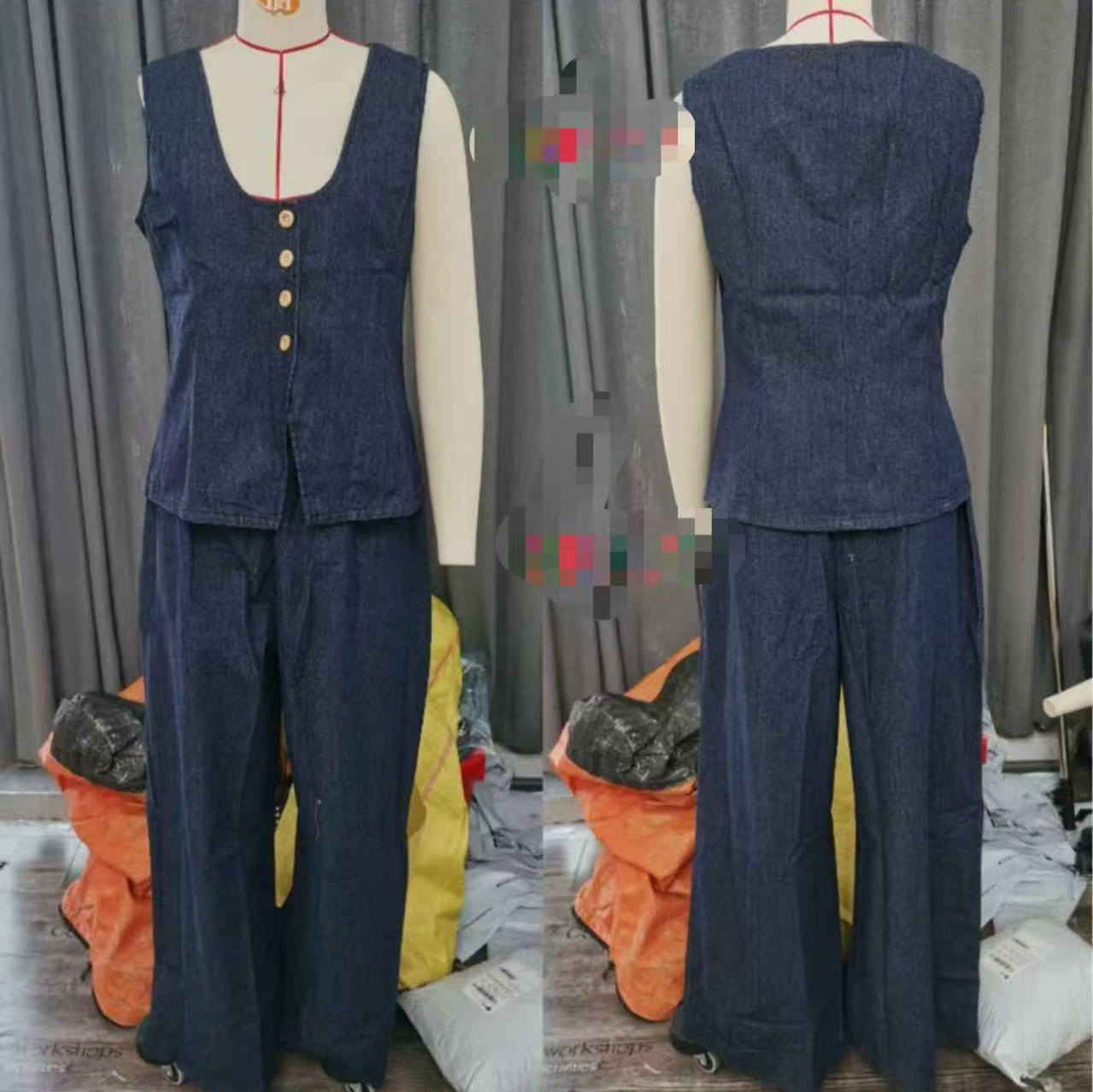 Costume de denim rétro pour femmes