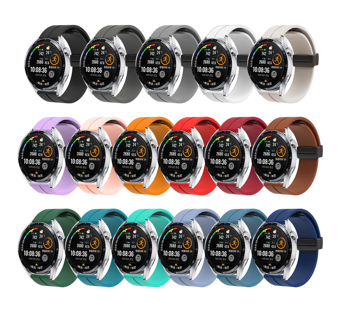 Bracelet magnétique pliant en silicone