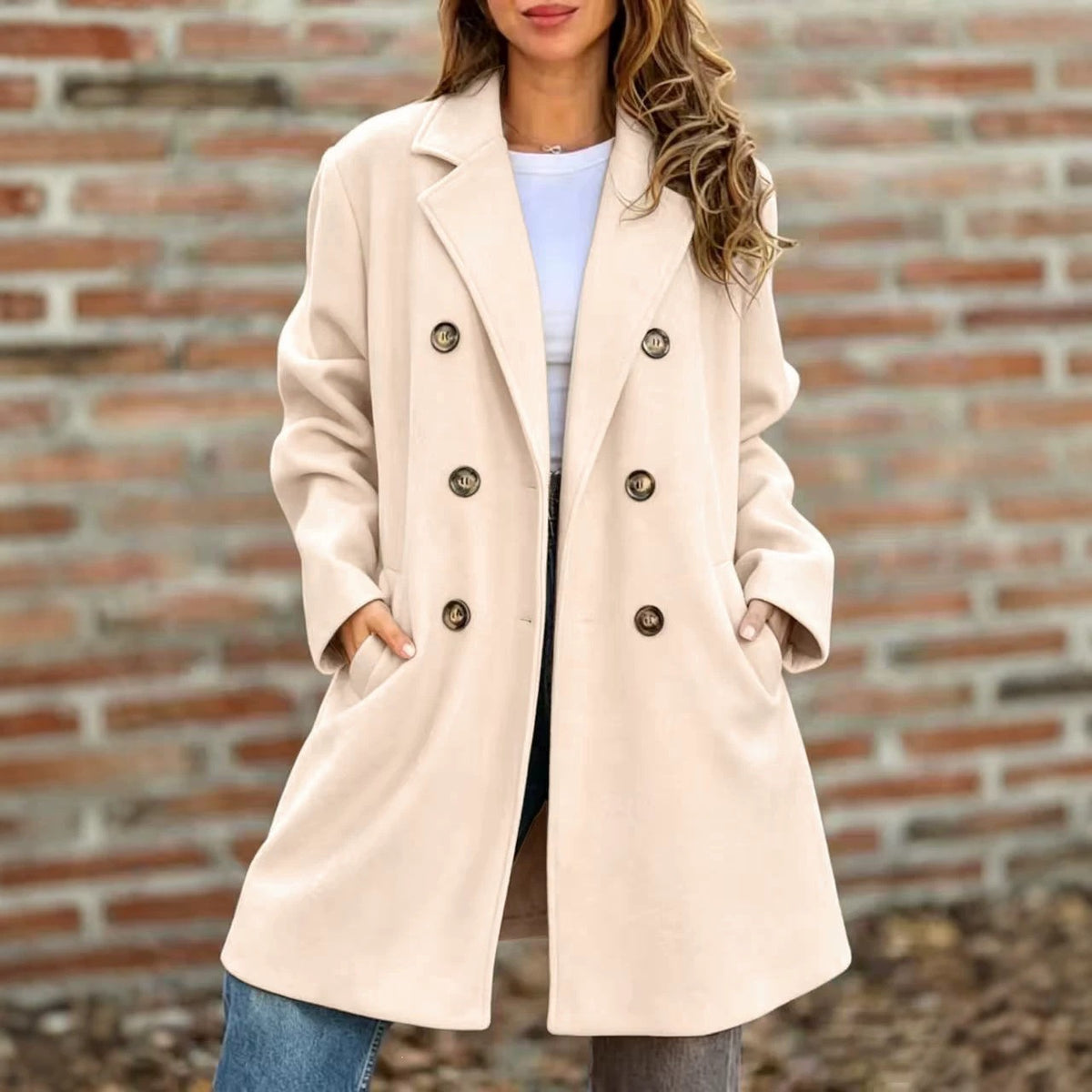 Chic Street Style Automne et hiver Veste à manches longues en laine à manches longues