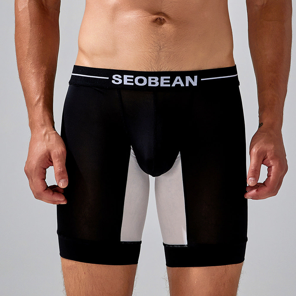 Sous-vêtements de printemps pour hommes Coloris assortis à long boxer pour hommes
