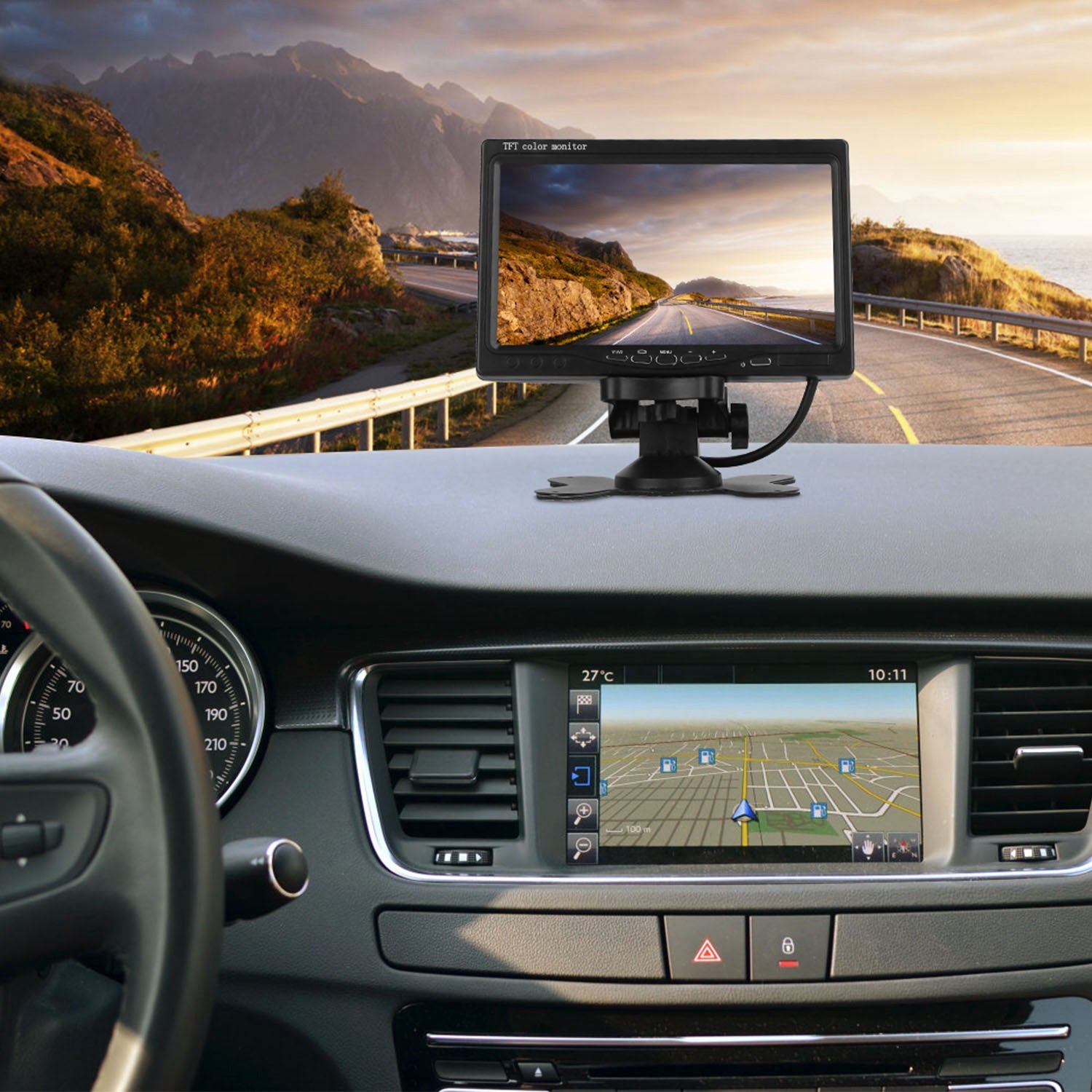 Caméra de sauvegarde d'écran 1Pc 7In Kit de moniteur de vision arrière du véhicule IP67