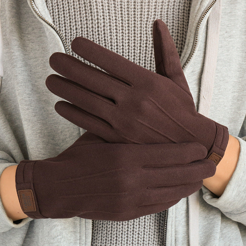 Gants pour hommes Gants chauds d'hiver doublés de polaire Dralon Coréen Wind-proof et Cold Protection Touch S