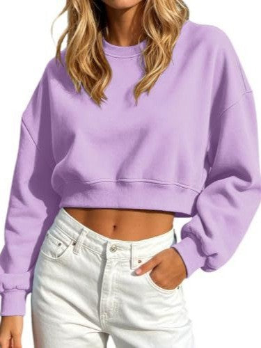 Pull Casual Sporty Top Cropped Loose-fit à manches longues Hoodie