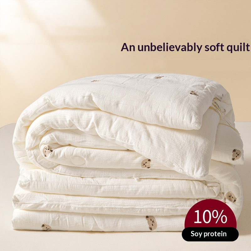 Double couche Gauze Soybean Fibre échauffante Quilt unique pour le printemps et l'automne