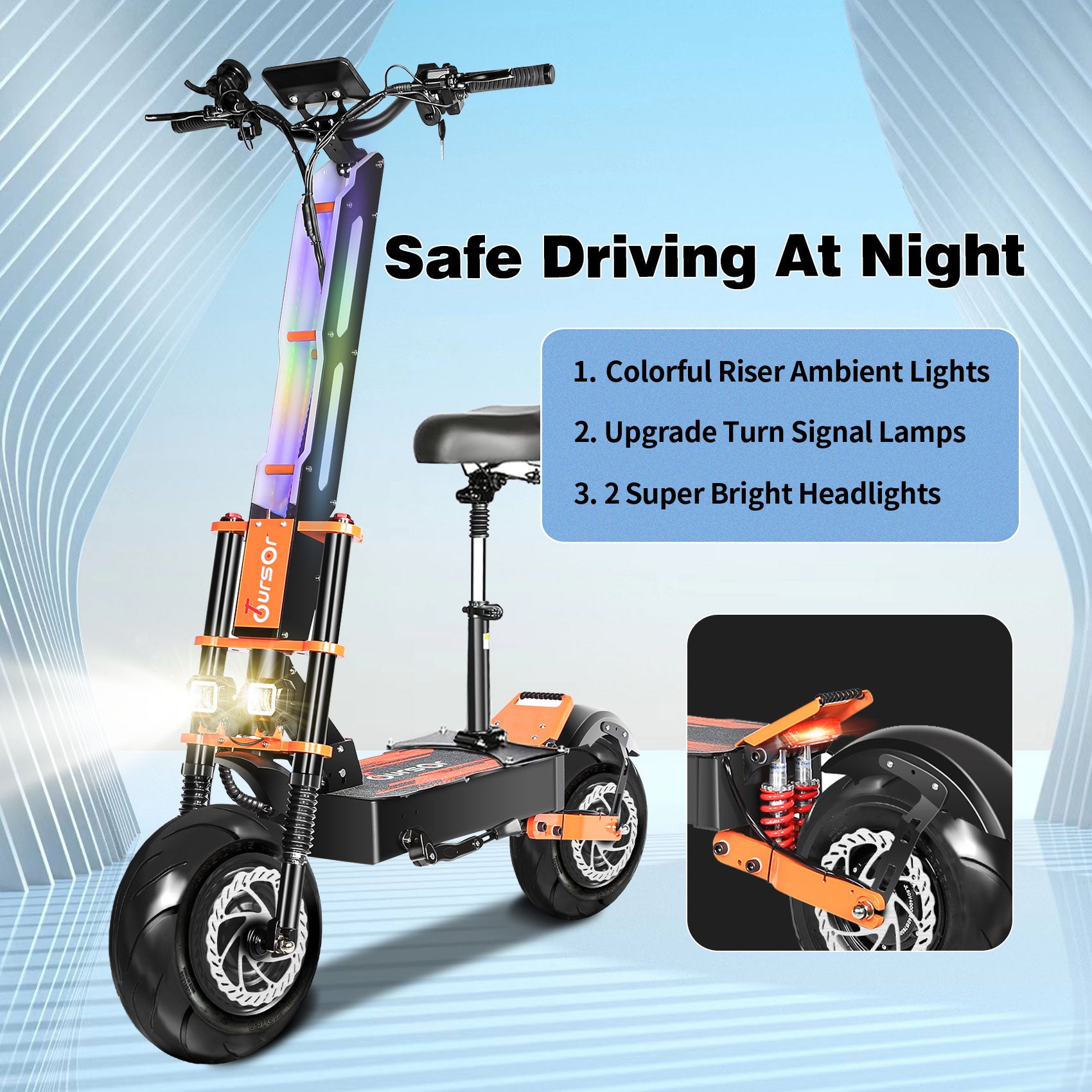 Scooter électrique de commutation X8 avec roues de 13 pouces et pneus sur route de 32 Mph