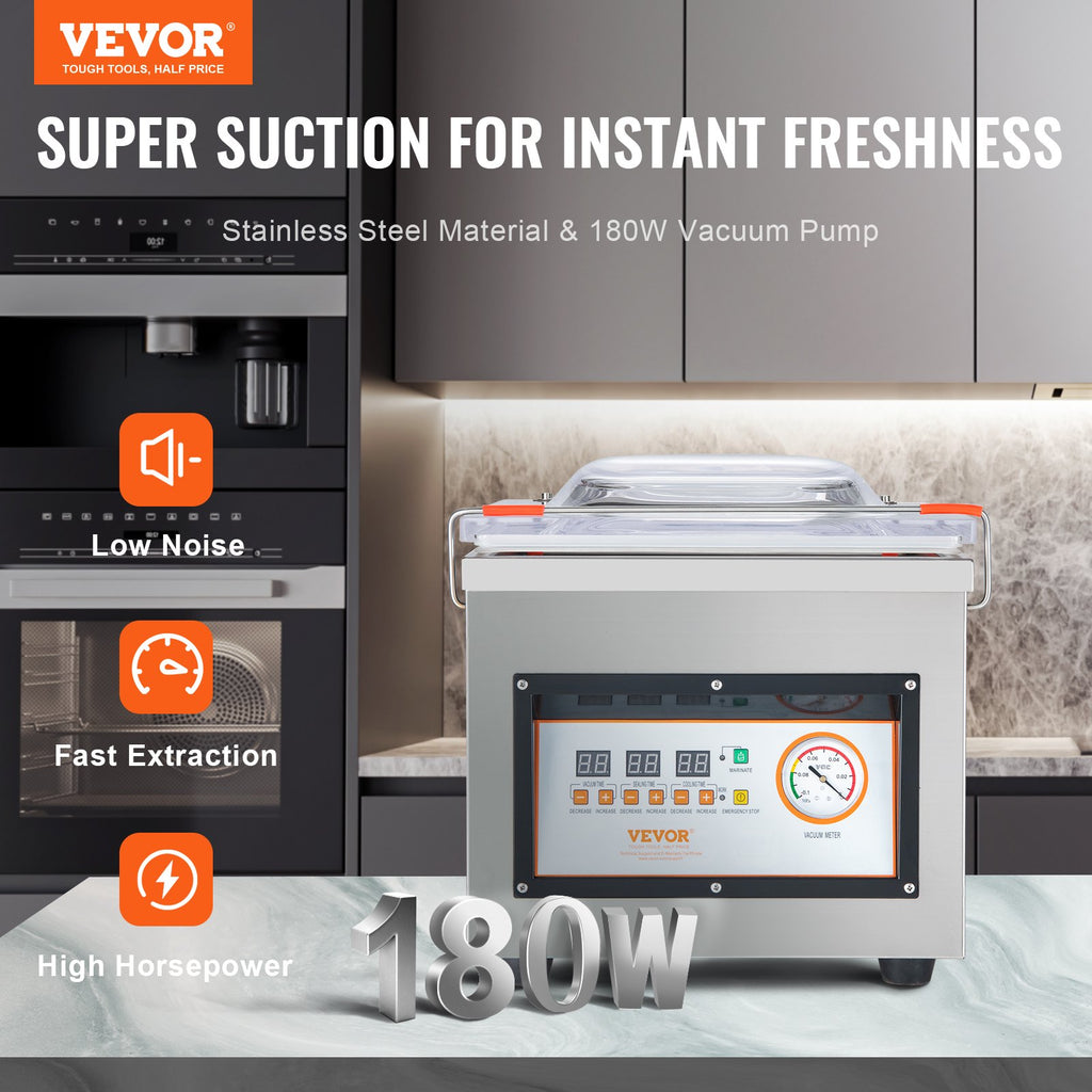 VEVOR Chambre Aspirateur Sealer DZ-260C Chambre de cuisine Aspirateur Sealer