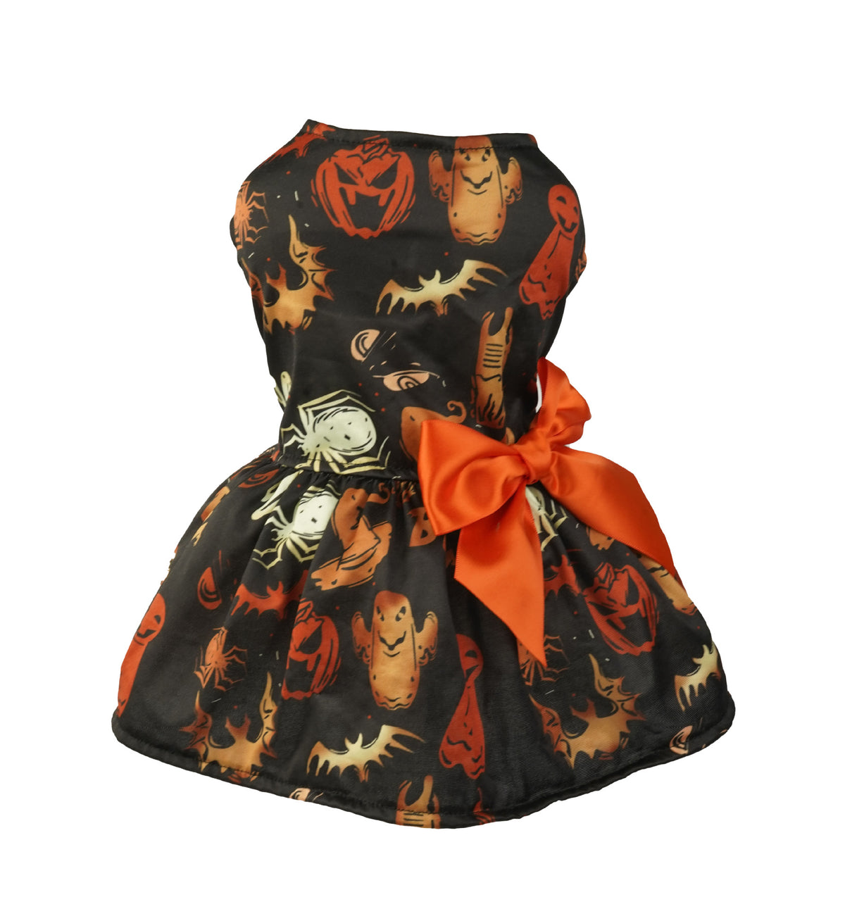 Halloween Petit Dog Vêtements Pet Robe Pumpkin Imprimer Robe Chihuahua Yorkie Mesh Robe Pet