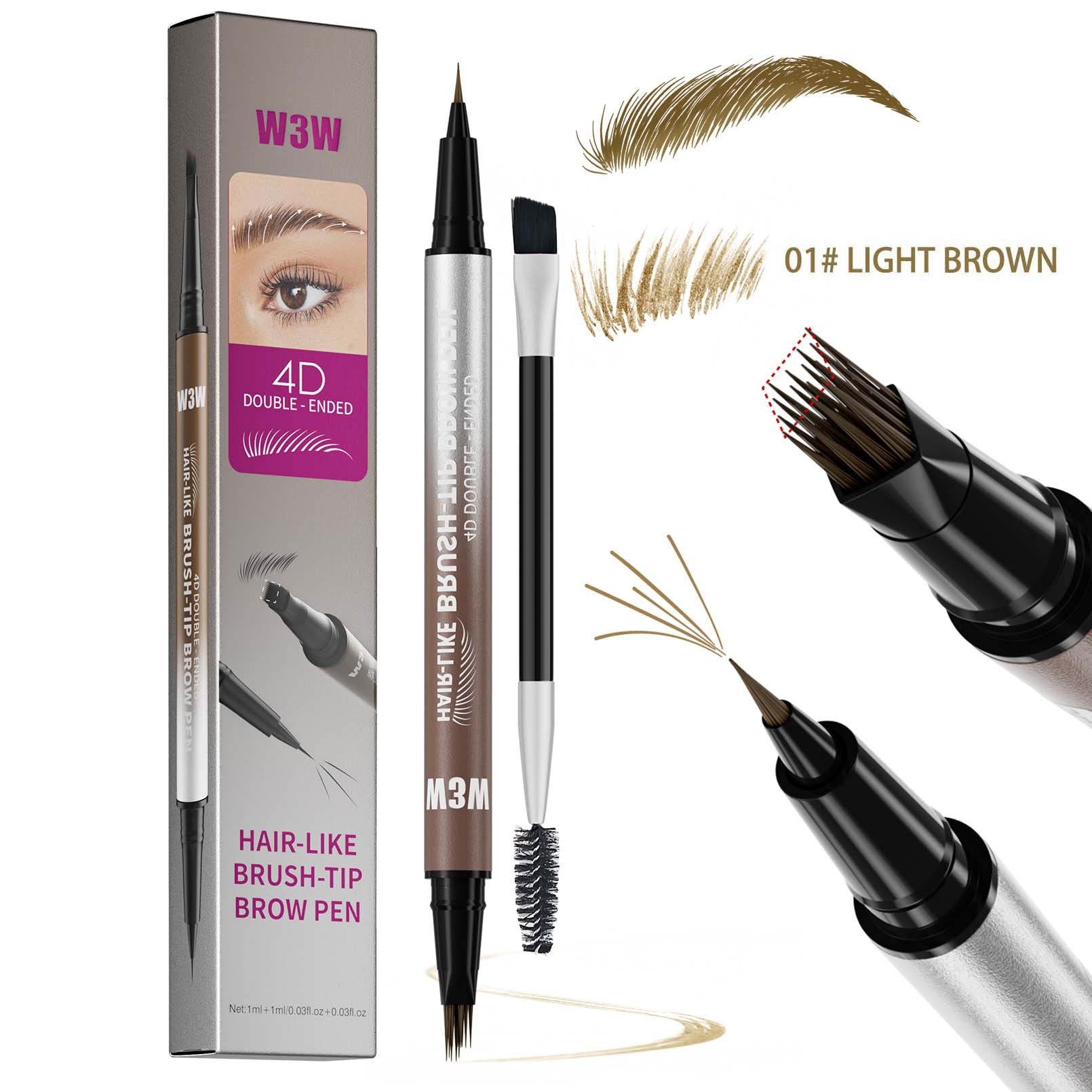 Pinceau à sourcils liquides résistant à la sueur