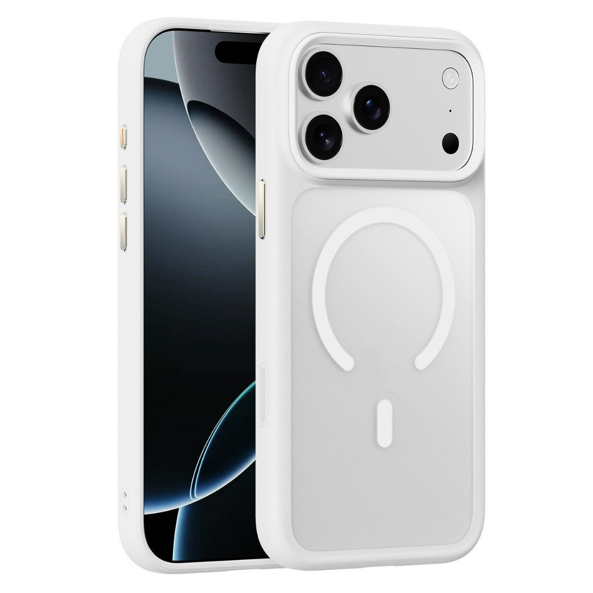 Applicable à 17ProMax Phone Case Skin Feeling Grosted Transparent magnétique résistant à la chute