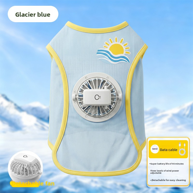 Summer Sun Protection Veste de chien avec ventilateur intégré