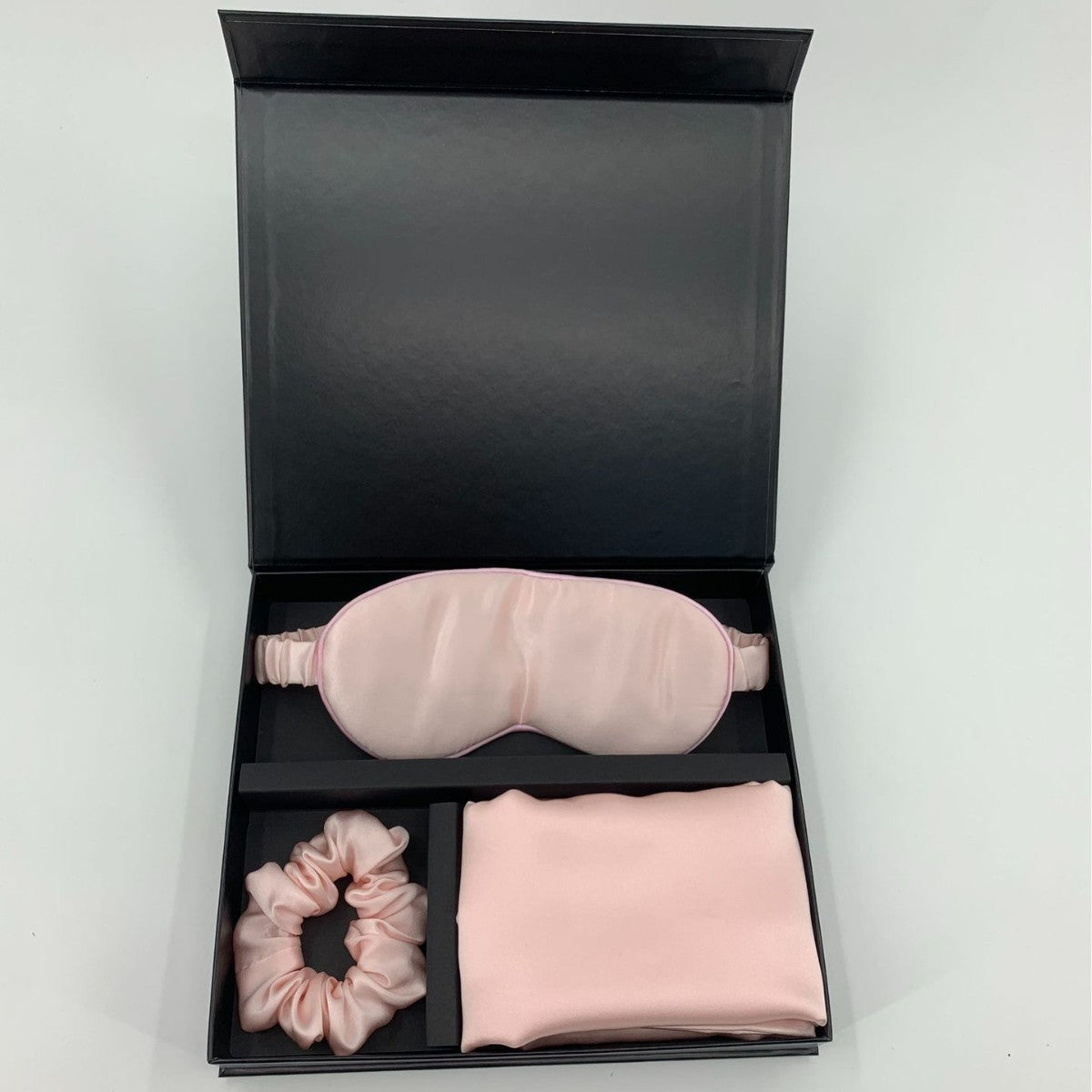 Masque d'oreiller zippé cadeau et ensemble de cravates de cheveux en soie