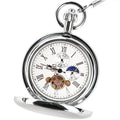 Couverture pliante double affichage Sun-moon-star Montre de poche mécanique automatique