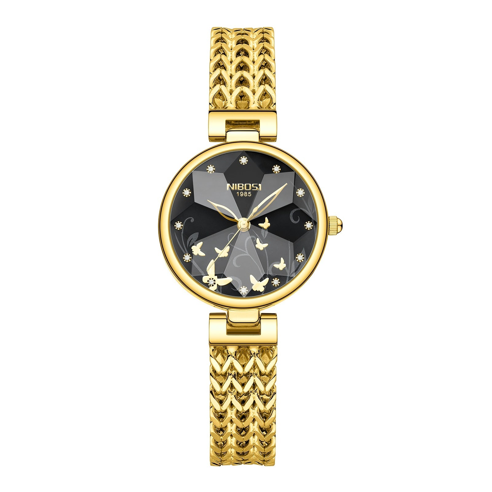 Stylish Niche Femmes Montre imperméable avec une bande d'acier