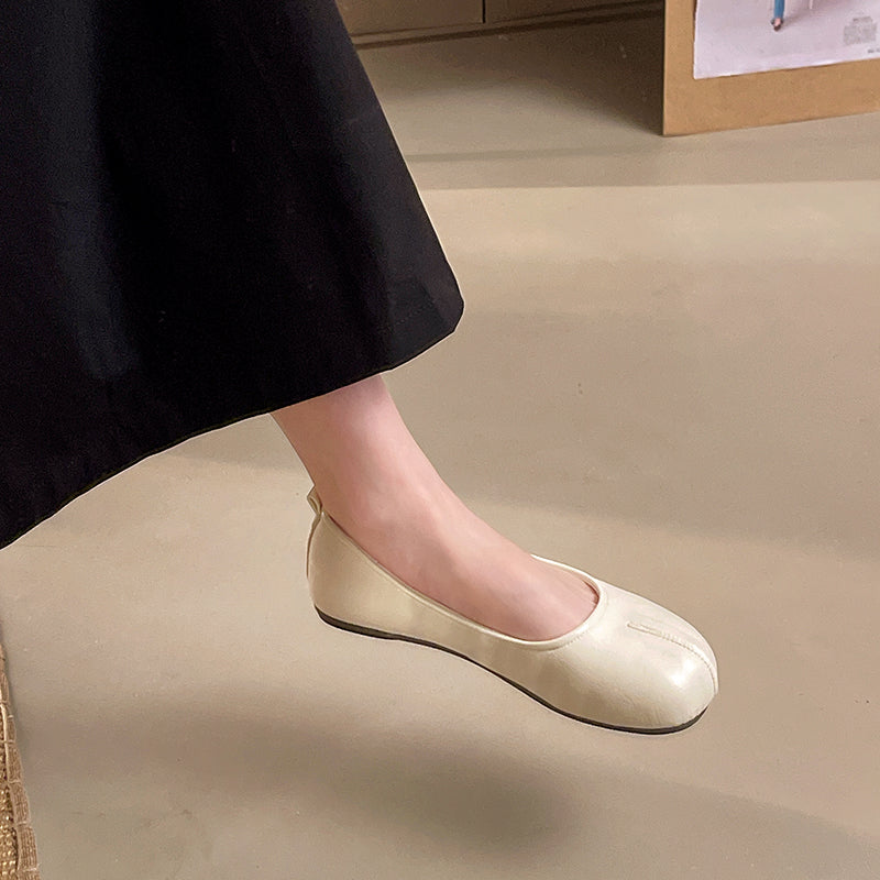 Soft Leather Soft Sole Confortable Ballet Flats Summer Shallow Bouche Robe Match Mary Jane