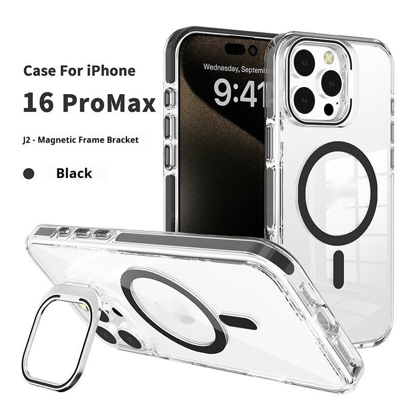 Cas de téléphone magnétique transparent avec boîtier de protection de film de lentille