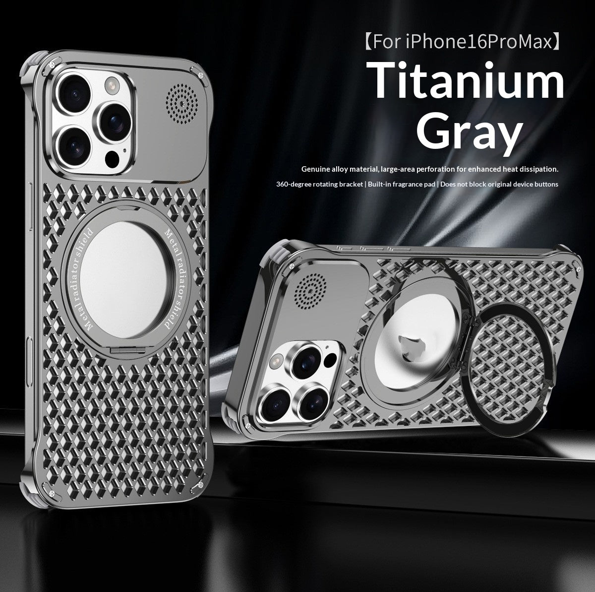 Aluminium support de rotation magnétique Aromathérapie boîtier de téléphone