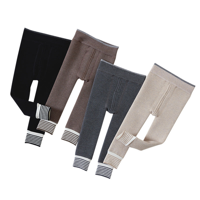 Pantalons de longueur de cheville épais doublés de polaire pour bébé