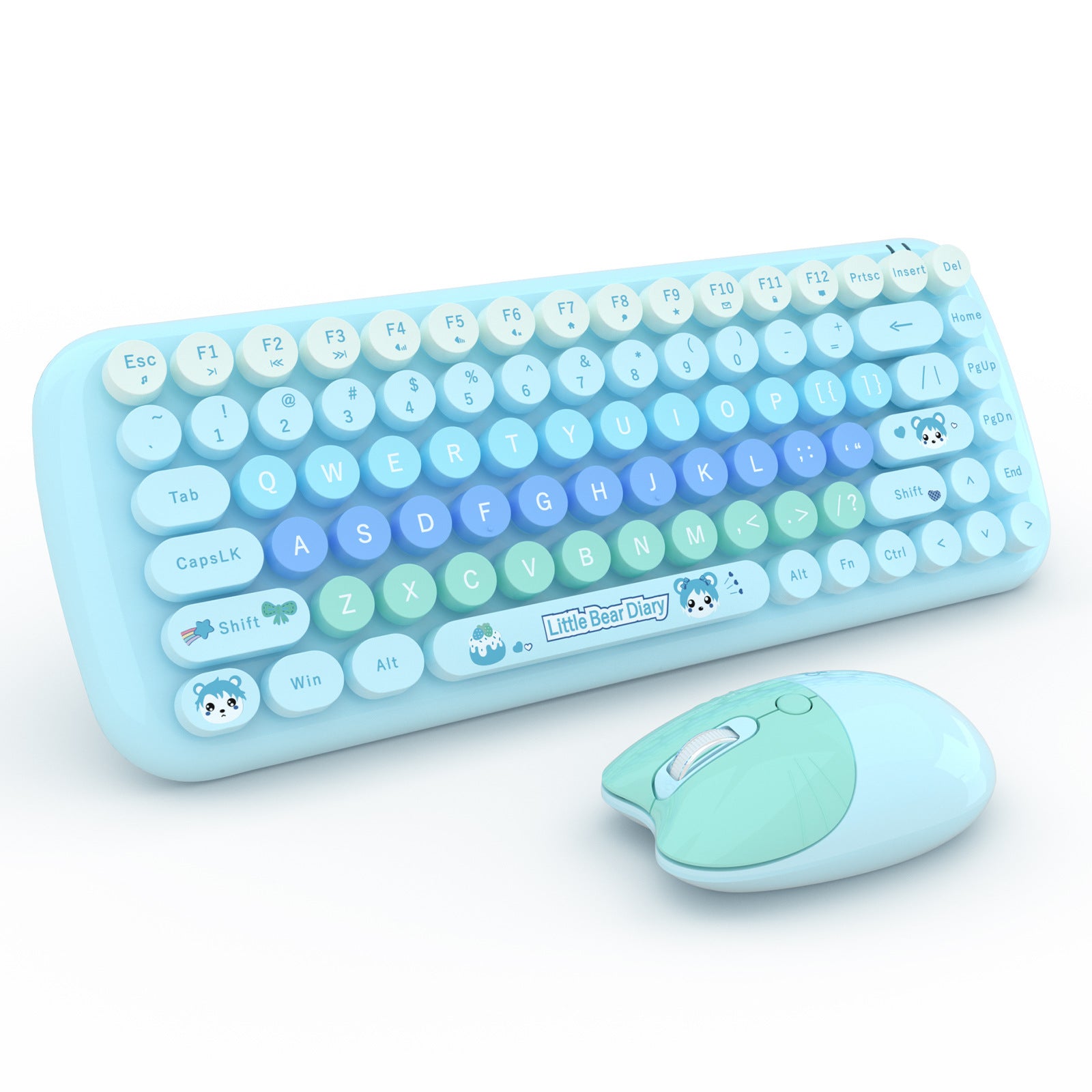 Clavier sans fil et jeu de souris Rose Mini Mignon