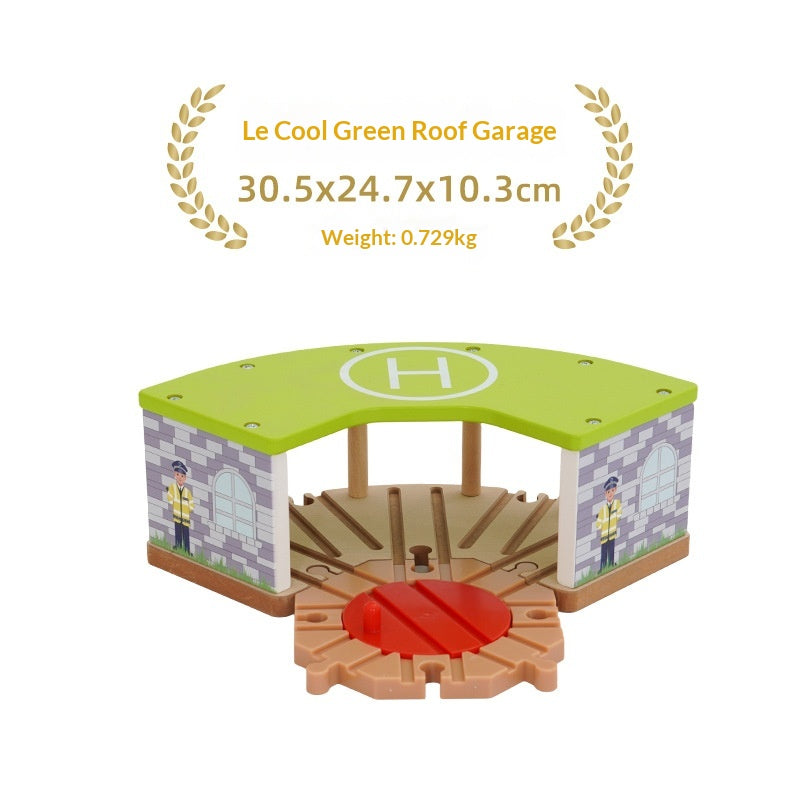 Scène de jeu de Puzzle de train en bois