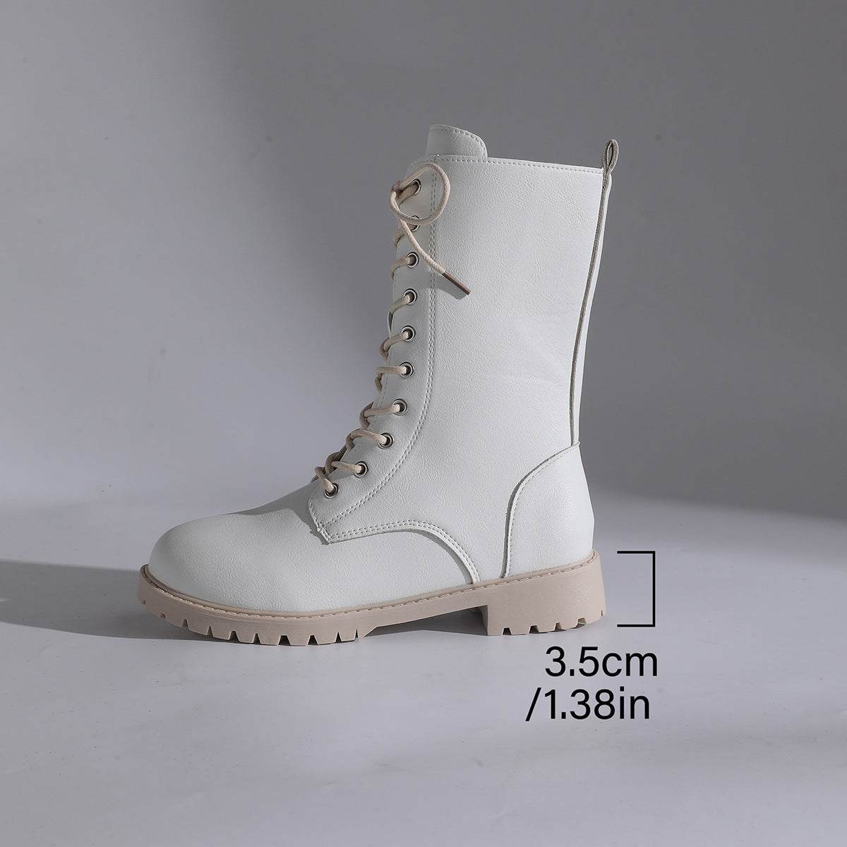 Bottes pour femmes à talons carrés Grand orteil rond Martin Bottes