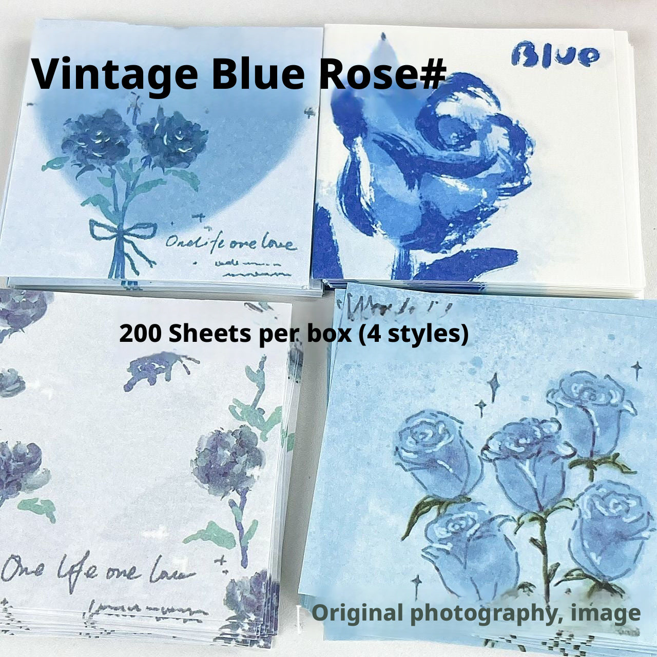 Rose Notes-Boîte Roses Bleues Vivantes-1