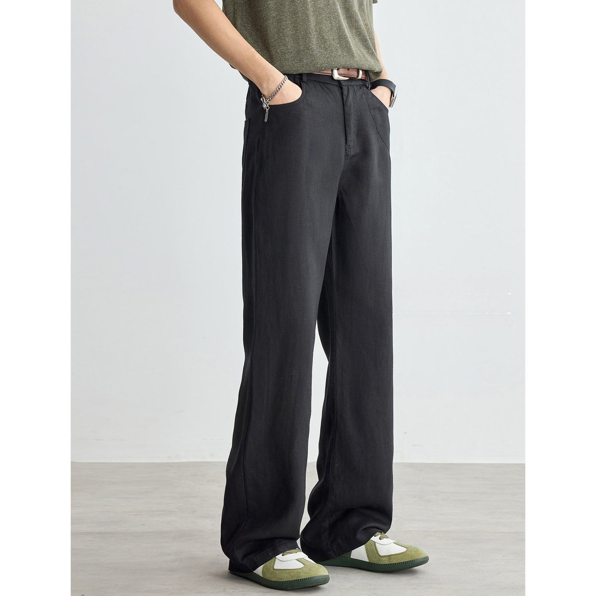 Solo Ride Sky Linge de soie Jambe droite Cool Touch Pantalons respirants