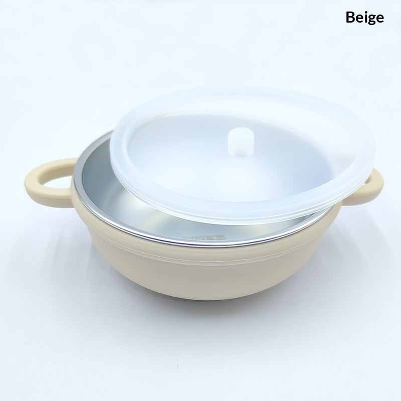 Bol de bébé en acier inoxydable 304 avec base d'aspiration en silicone