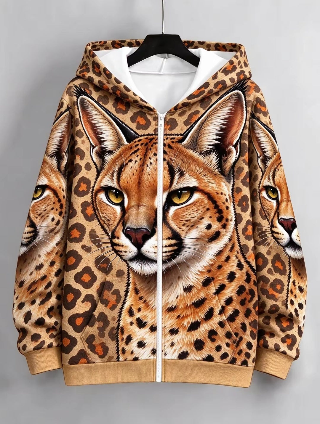 Sweatshirt à capuche Zip Up de style européen américain pour femme