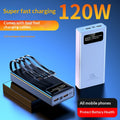 120W Fast Charging Power Bank with Built-in Cable