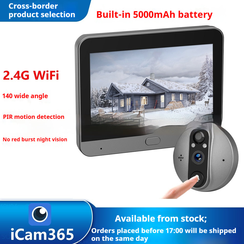 Vision de nuit Digital Door Viewer Vidéo Caméra de surveillance de sonnette de porte 3MP