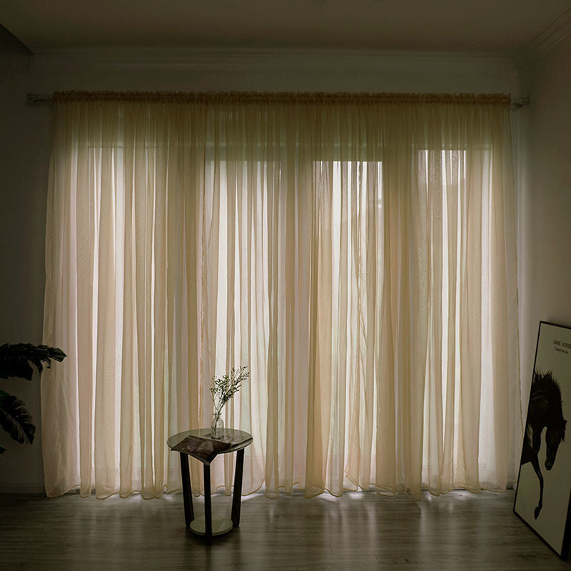 Simple et moderne Balcon Couleur Solide Rideau de Gauze
