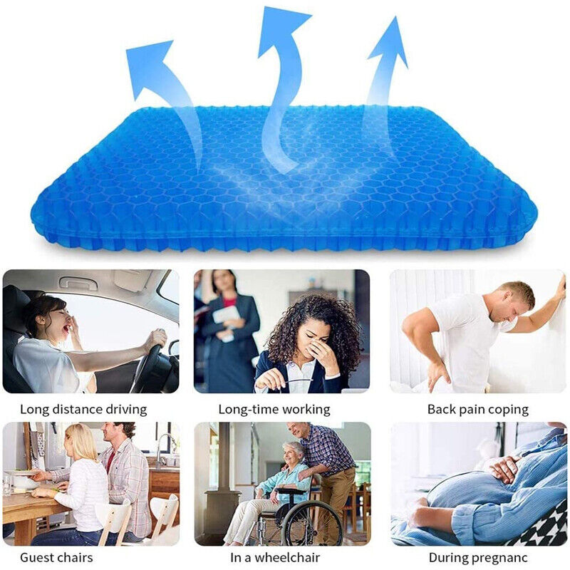 Honeycomb Respirant Gel Siège Refroidissement Refroidissement Double épais Oeuf tapis assis