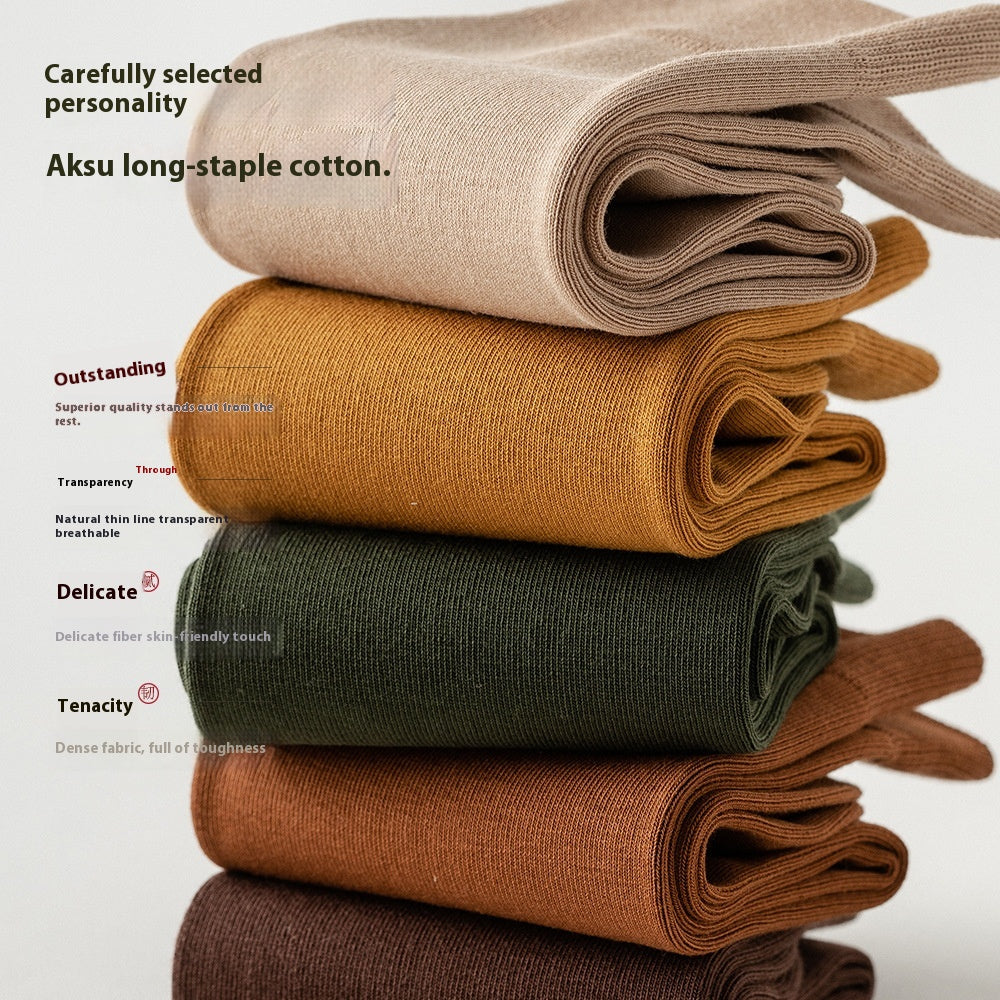 Mi-calf printemps et automne pur coton hommes d'affaires chaussettes