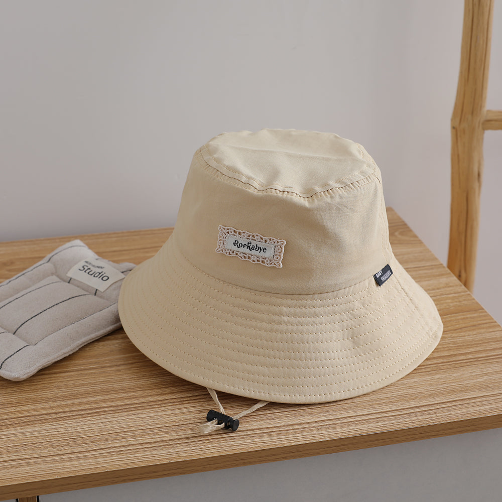 Les filles d'été et les garçons' Ribbon réglable large bordé doux et occasionnel bébé chapeau de soleil F