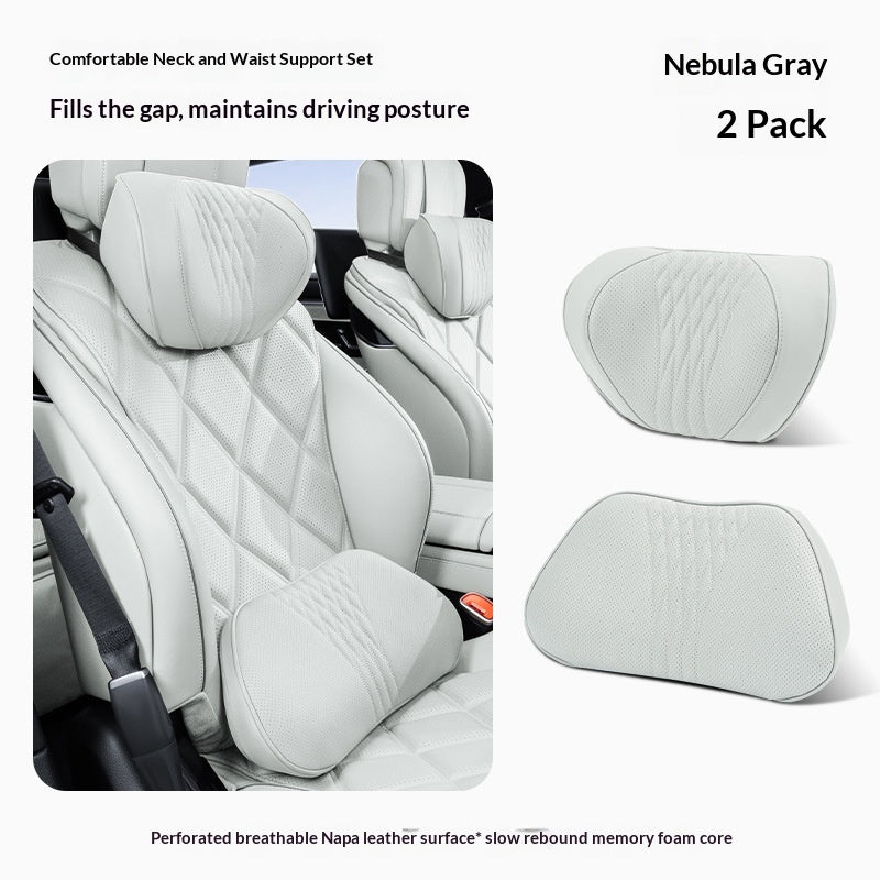 Summer Respirant Memory Foam Car Headset & Lombar Support