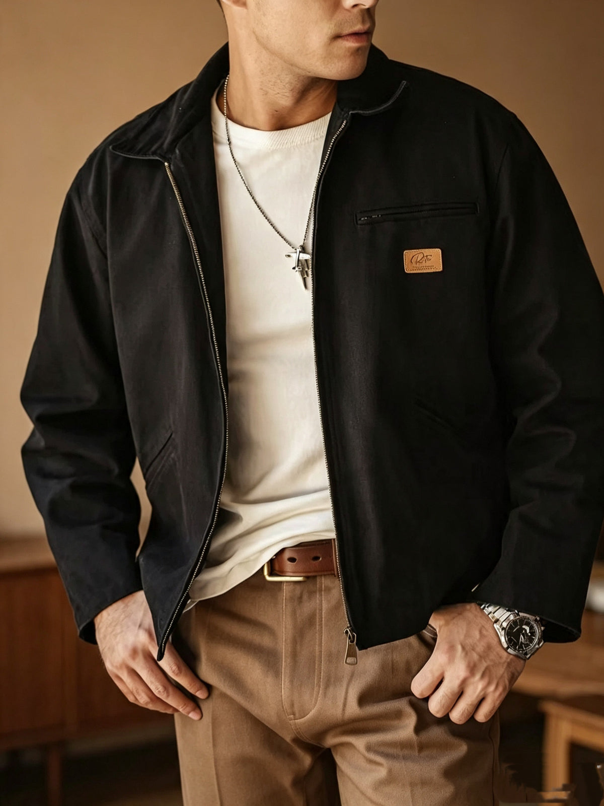 Veste de travail décontractée pour homme de style rétro
