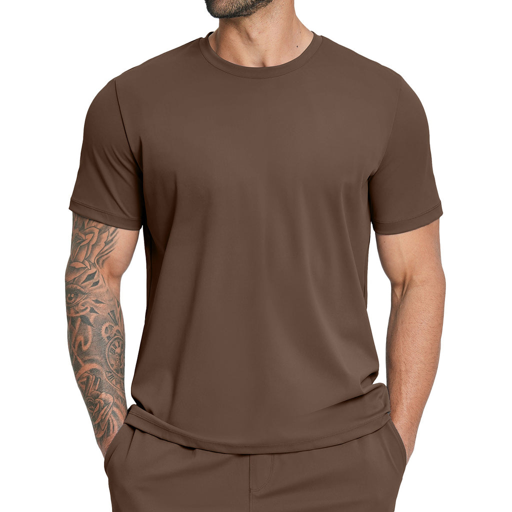 T-Shirt de fitness casual homme cou-équipage