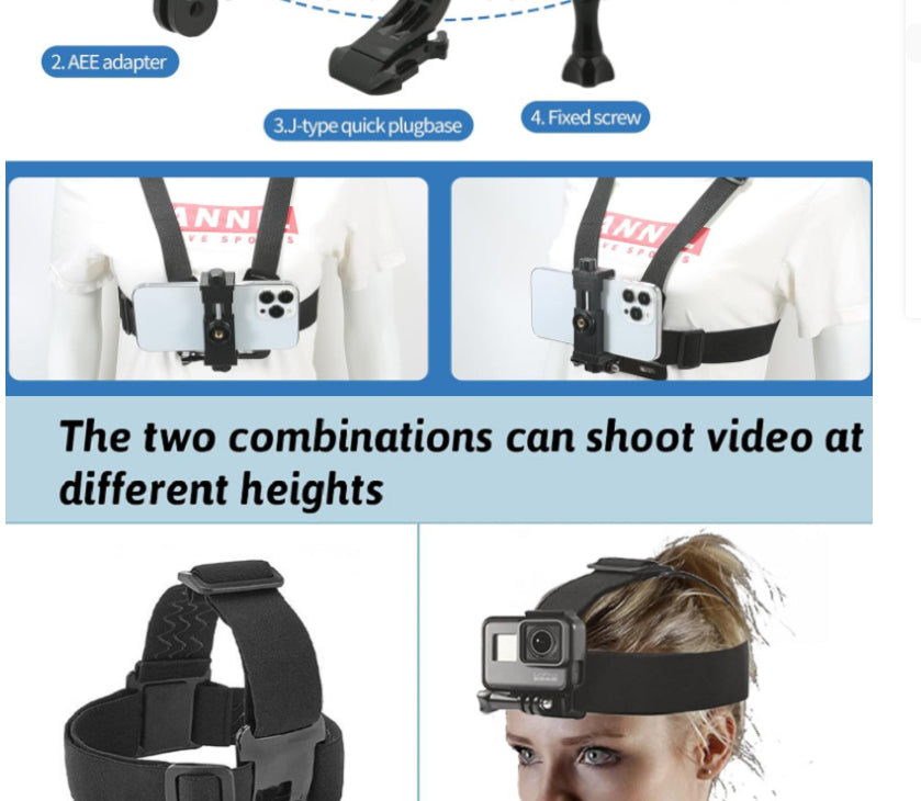 Sports Camera Mobile Phone Chest Strap Headband First Person Perspective