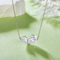 S925 Argent 3g Collier en moissanite de deux pierres