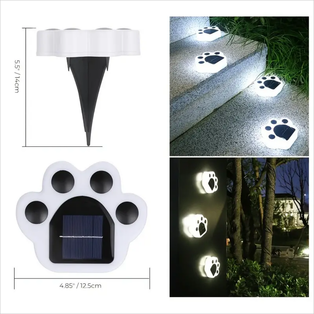 LED Solar Garden Light Outdoor Waterproof Garden Décoration Dog Cat Animal Paw Print Light