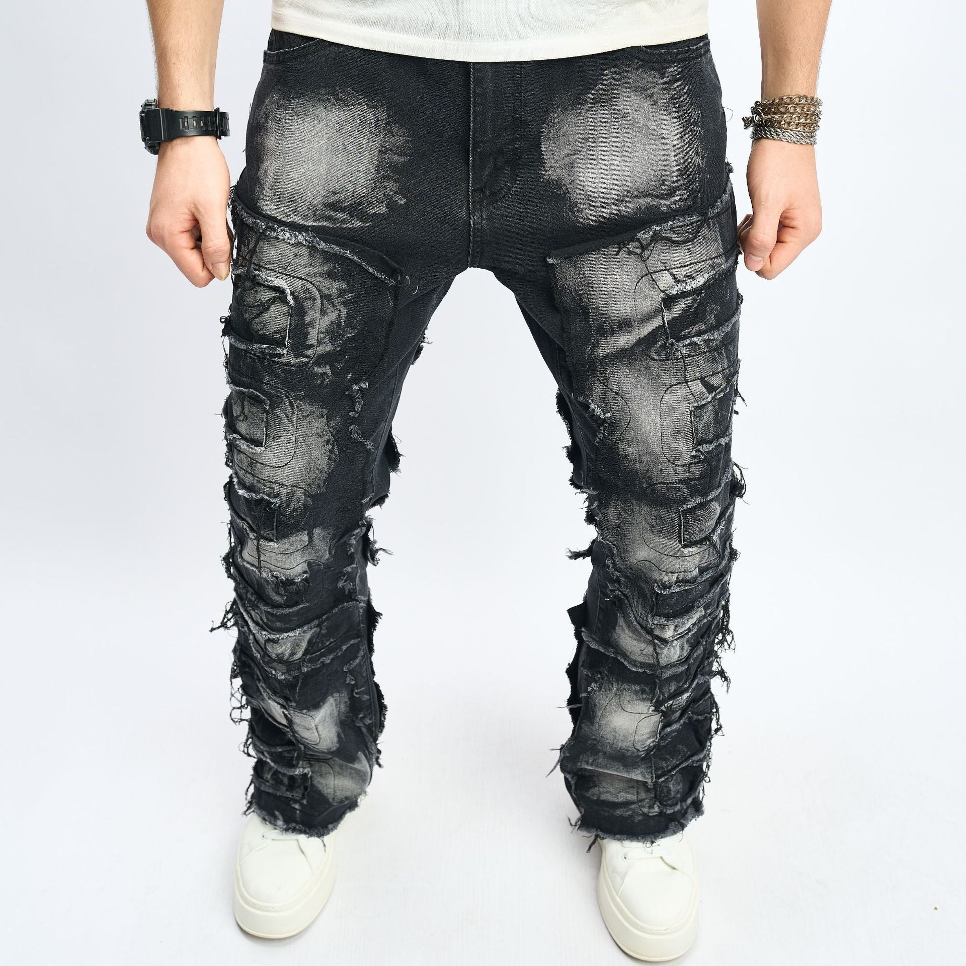 Pantalons de pantalons à balançoire fashionnable pour homme Hip-Hop High Street pour homme Jeans