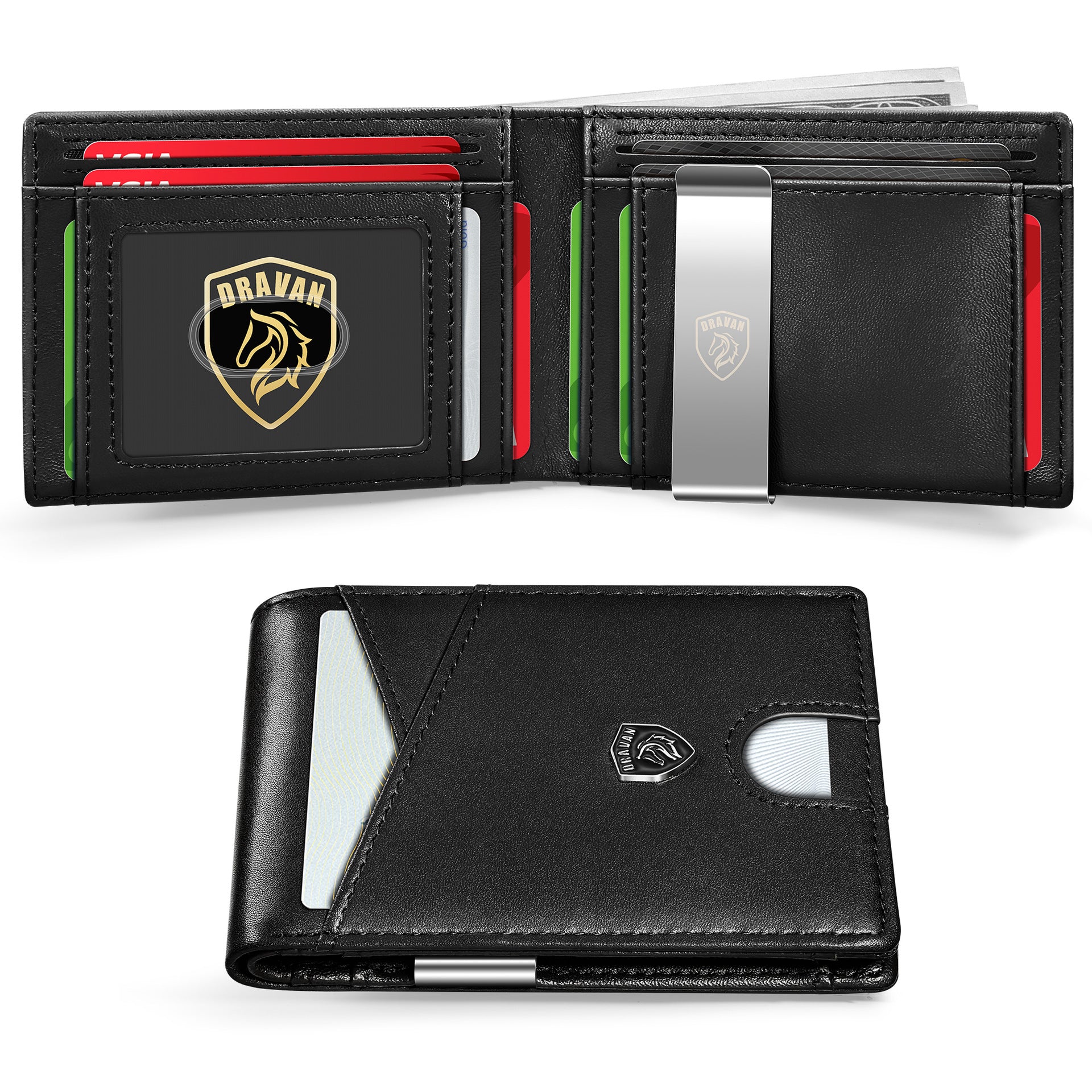 Porte-carte Portable en fibre de carbone Sac en cuir pour hommes