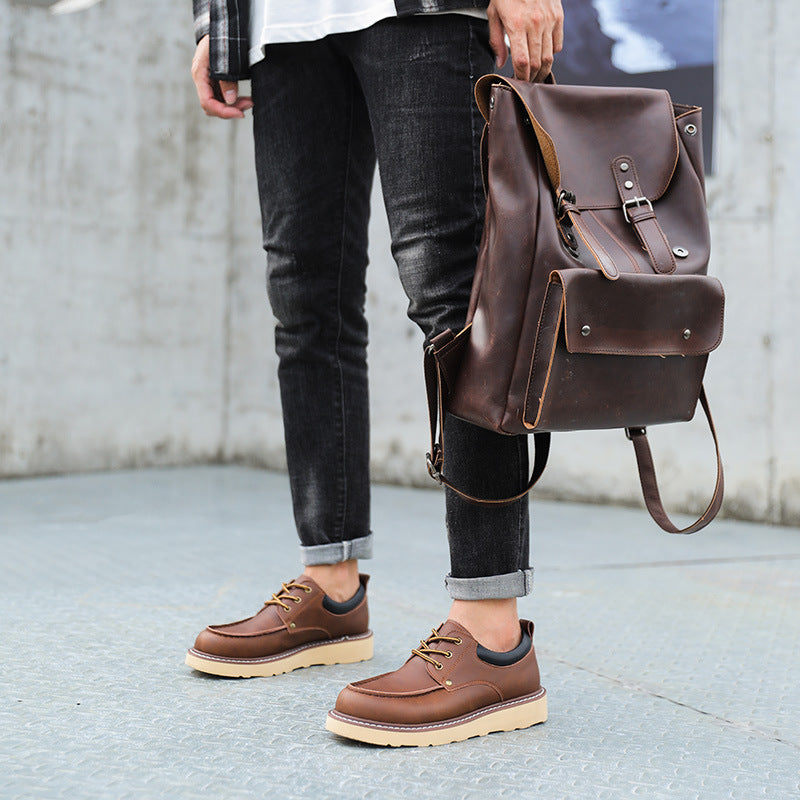 Chaussures de travail américaines Bas-top hommes Martin Bottes Grande Tête Chaussures en cuir véritable Chaussures en cuir