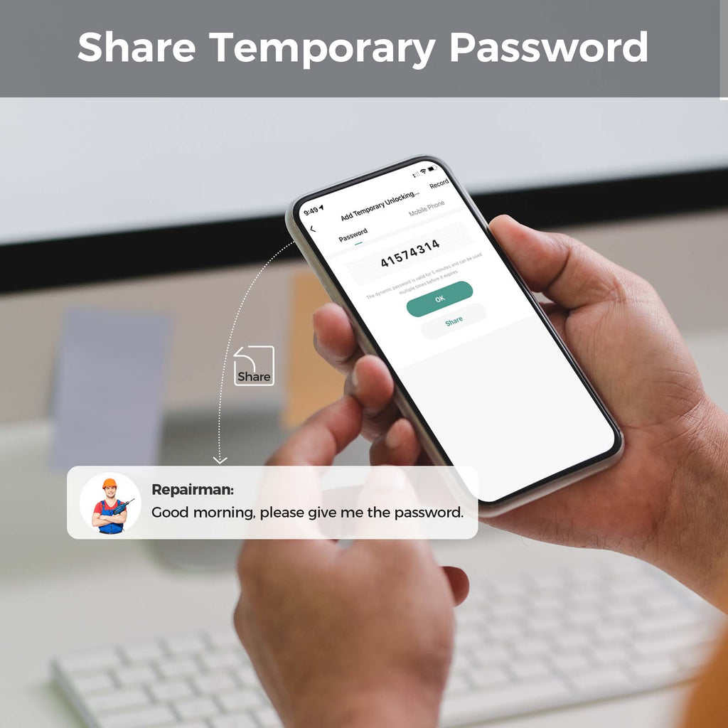 Verrouillage de porte d'entrée sans clé avec poignée de verrouillage avant contrôlé par l'application avec clavier automatique-Lo
